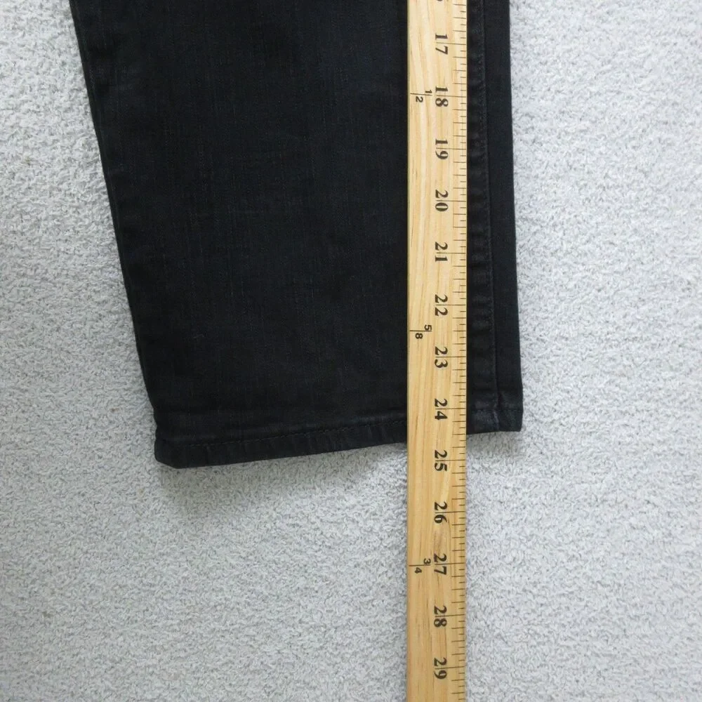 Soft Surroundings Pull On Pants Womens Petite L Black Stretch Slim Ankle 36x24.5